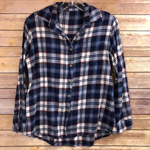 Brandy Melville Tops - Brandy Melville Wylie Blue & Red Plaid Flannel -OS